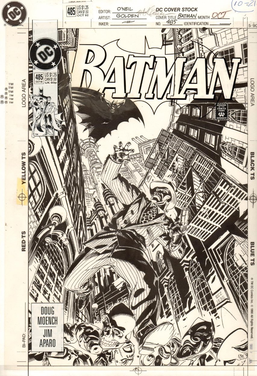 BATMAN #485 COVER (1992, MICHAEL GOLDEN ), in Original Art Auctions and  Exchange: 's CLOSED FEATURED AUCTION HIGHLIGHTS - 05/2015  Comic Art Gallery Room