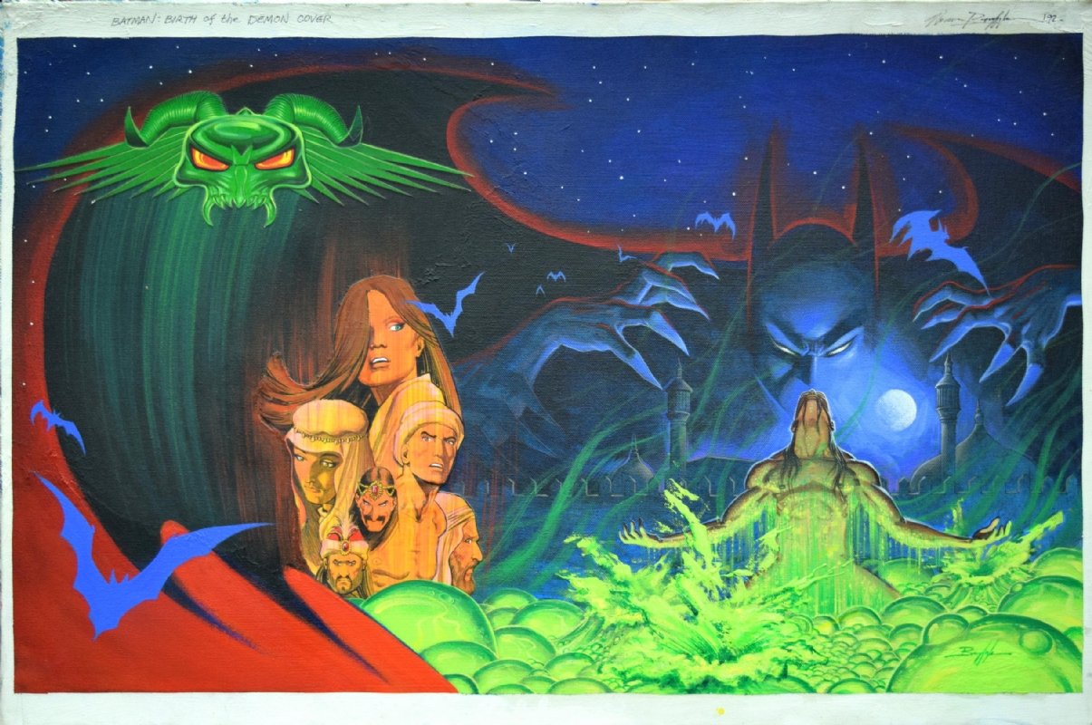 BATMAN: BIRTH OF THE DEMON WRAPAROUND COVER PAINTING ( 1992, NORM BREYFOGLE  ) ORIGIN OF RA'S AL GHUL, in  Auctions's CLOSED FEATURED  AUCTION HIGHLIGHTS - 11-12/2016 Comic Art Gallery Room