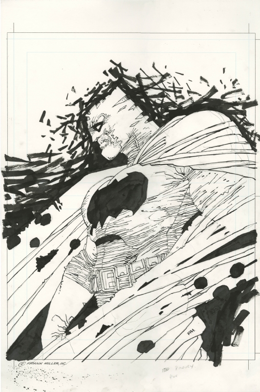 DARK KNIGHT BATMAN ILLUSTRATION ( FRANK MILLER ) MILLER'S TRIBUTE TO HIS  MAGNUM OPUS--LARGE ART, in  Auctions's CLOSED FEATURED AUCTION  HIGHLIGHTS - 02/2017 Comic Art Gallery Room