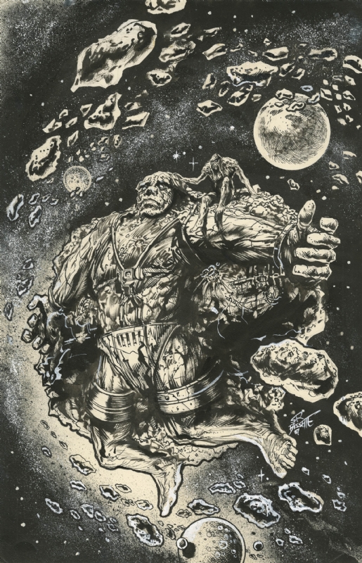 SWAMP THING #62 COVER ( 1987, STEPHEN BISSETTE ) EPIC SWAMP THING IN SPACE IMAGE Comic Art