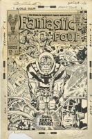 FANTASTIC FOUR #77 COVER ( 1968, JACK KIRBY ) RARE FF COVER FEATURING SILVER SURFER & GALACTUS; SINNOTT INKS Comic Art