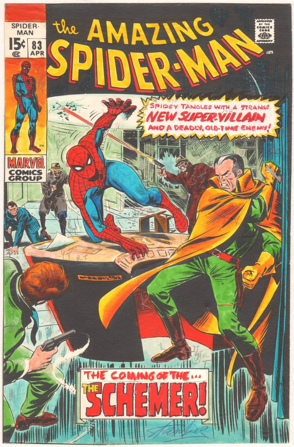 AMAZING SPIDER-MAN #83 HAND-PAINTED COVER COLOR GUIDE ( 1970, MARIE SEVERIN  ) ONE-OF-A-KIND PRODUCTION MATERIAL SIGNED BY STAN LEE, in Original Art  Auctions and Exchange: 's CLOSED FEATURED AUCTION HIGHLIGHTS -  08/2018