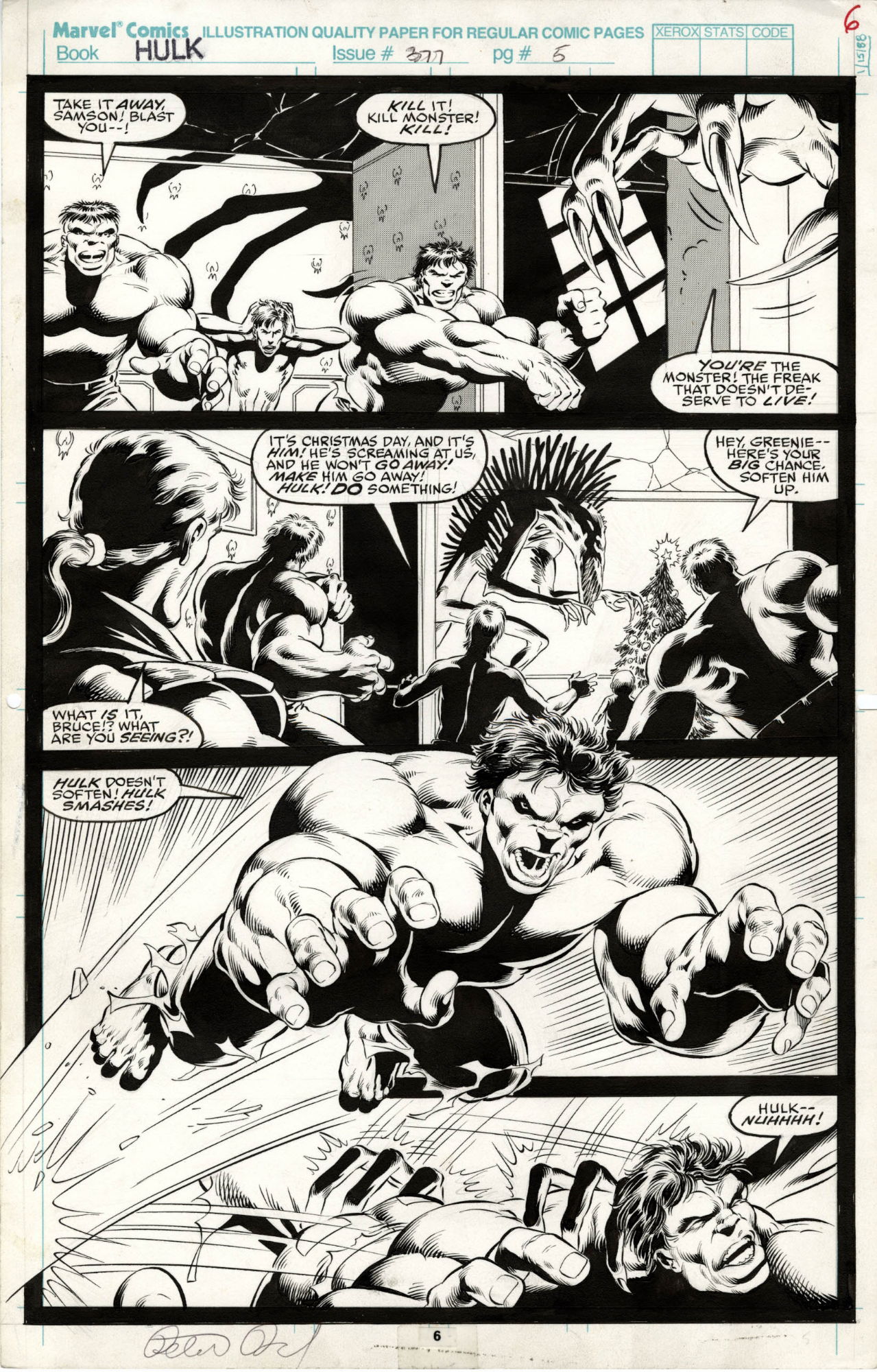 Incredible Hulk 377 Page 1991 Dale Keown Strong Hulk Image From A Landmark Issue In Original Art Auctions And Exchange Comiclink Com S Closed Featured Auction Highlights 02 19 Comic Art Gallery Room