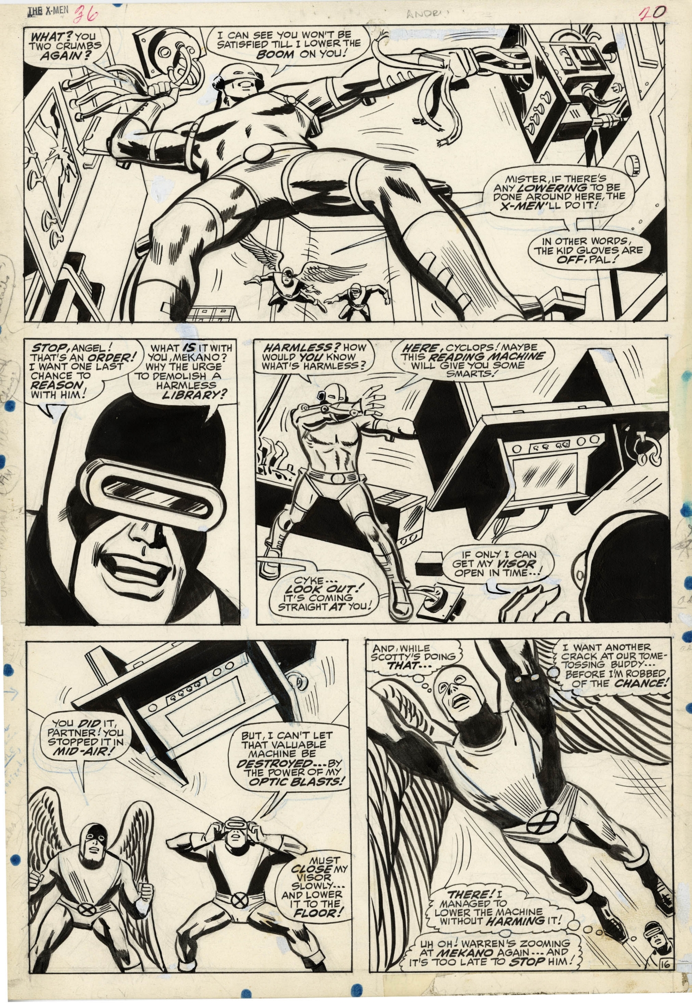 X Men 36 Page 1967 Ross Andru Large Twice Up Art Battle Page With X Men Vs Mekano In Original Art Auctions And Exchange Comiclink Com S Closed Featured Auction Highlights 08 19 Comic Art