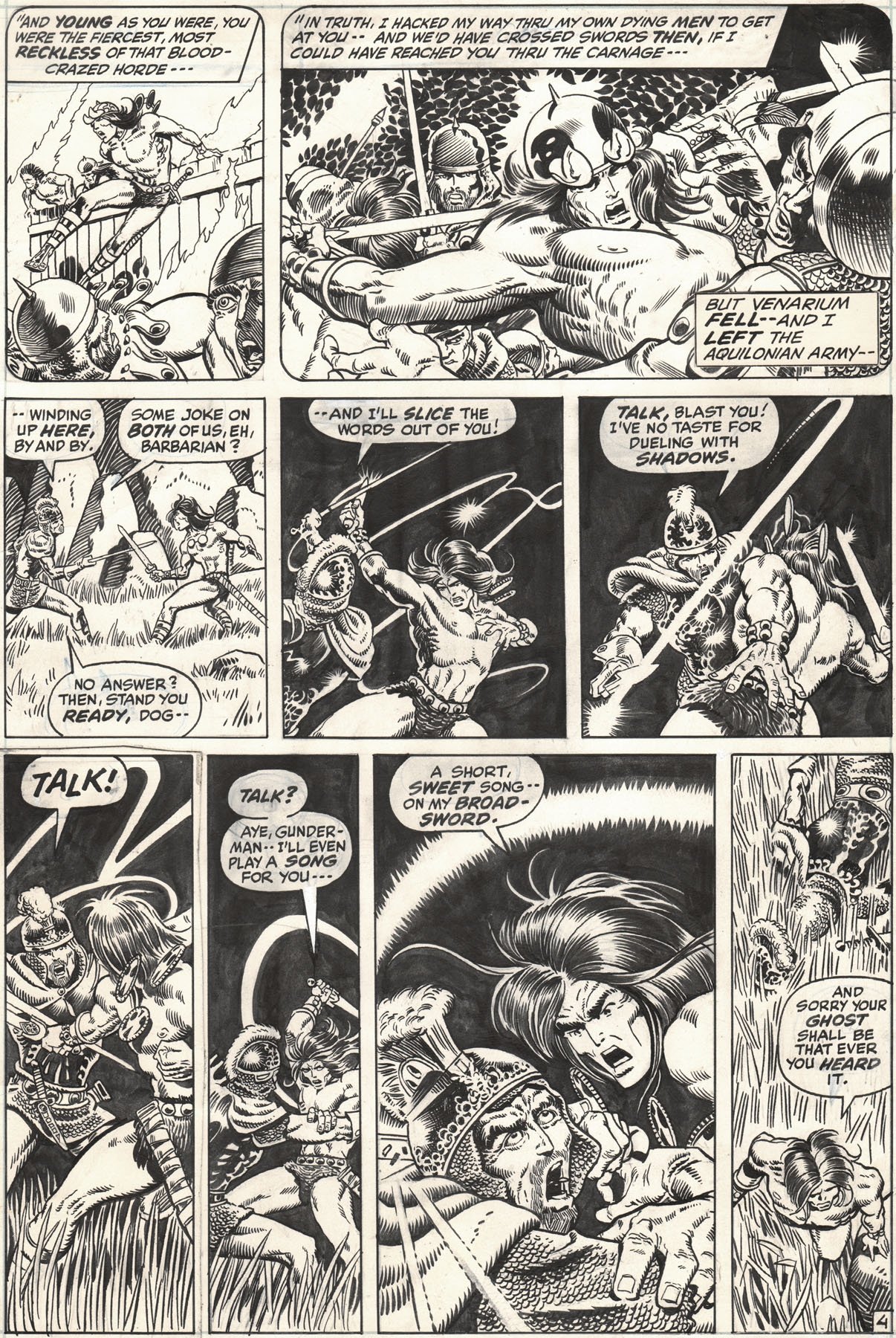 Barry Windsor Smith Conan The Barbarian 8 Page 1971 From The Classic Run With Conan In All Nine Panels In Original Art Auctions And Exchange Comiclink Com S Closed Featured Auction Highlights 8 Comic
