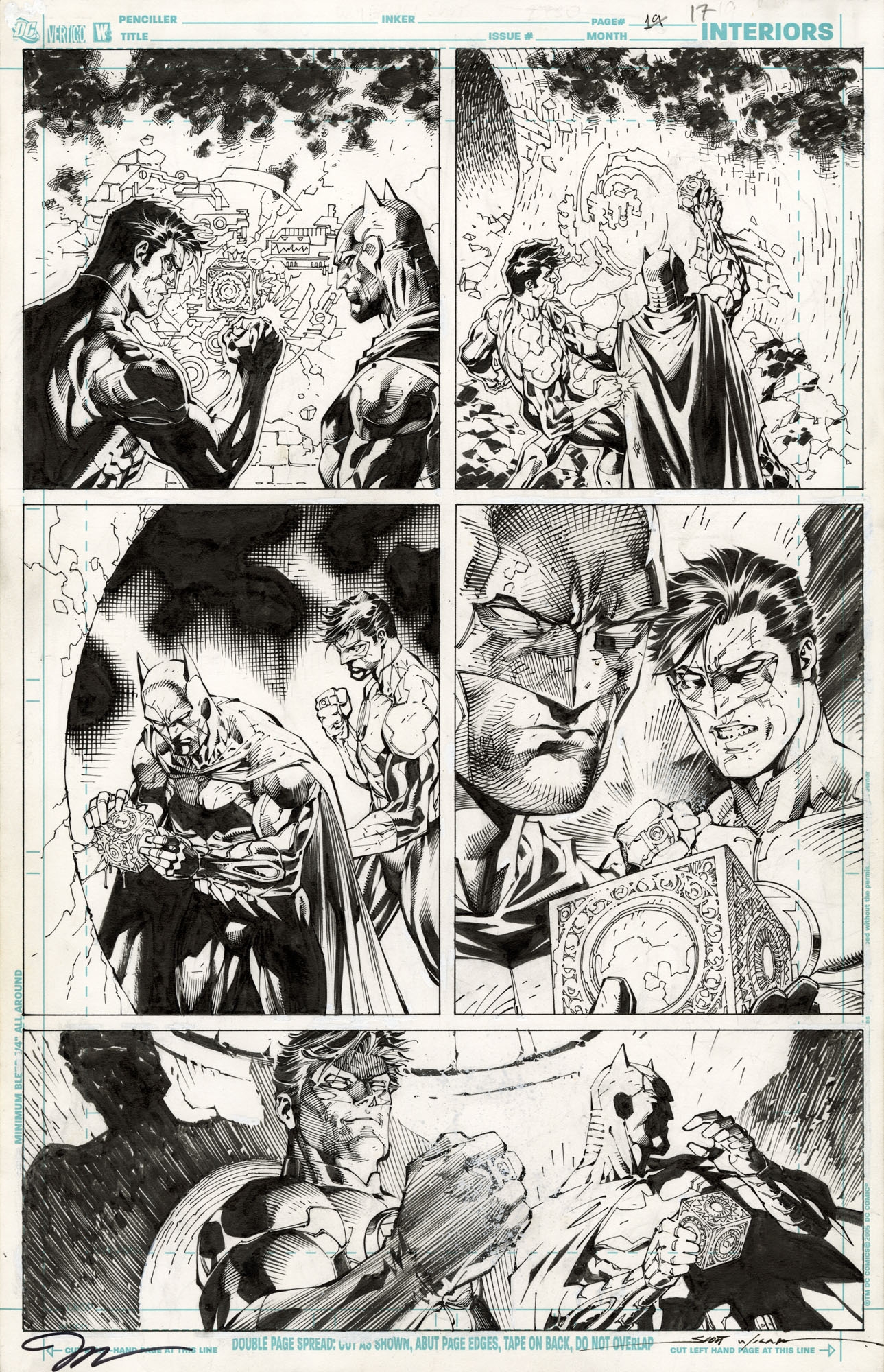 JIM LEE JUSTICE LEAGUE #1 PAGE ( 2011, BATMAN AND GREEN LANTERN FROM THE  KEY LAUNCH OF THE NEW 52; SCOTT WILLIAMS INKS), in  Auctions's  CLOSED FEATURED AUCTION HIGHLIGHTS - 08/2020 Comic Art Gallery Room