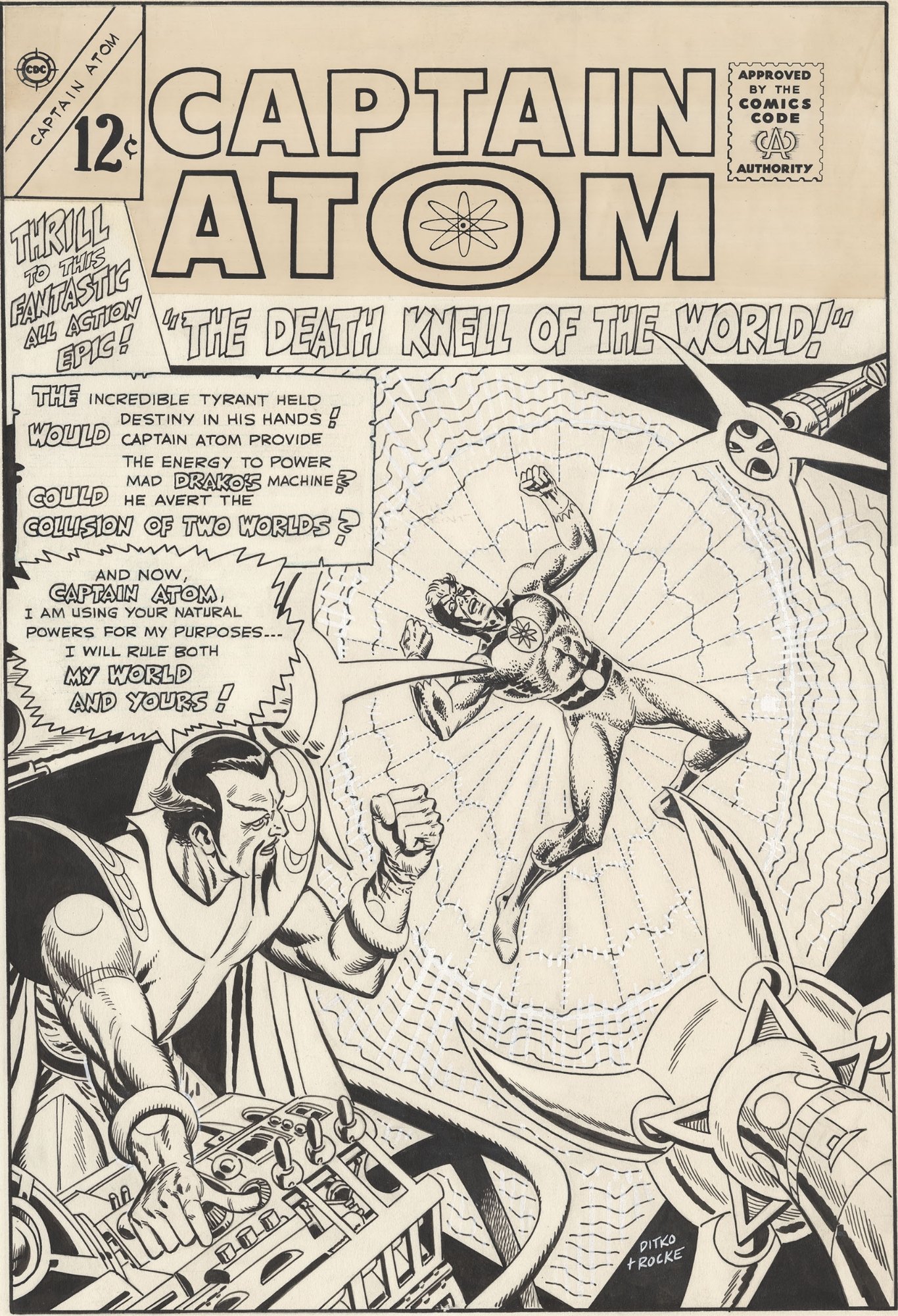 STEVE DITKO CAPTAIN ATOM #80 COVER (1966, PRIME ERA, 'TWICE-UP' SILVER AGE  SUPERHERO COVER BY A TRUE LEGEND) , in  Auctions's CLOSED  FEATURED AUCTION HIGHLIGHTS - 02/2021 Comic Art Gallery Room