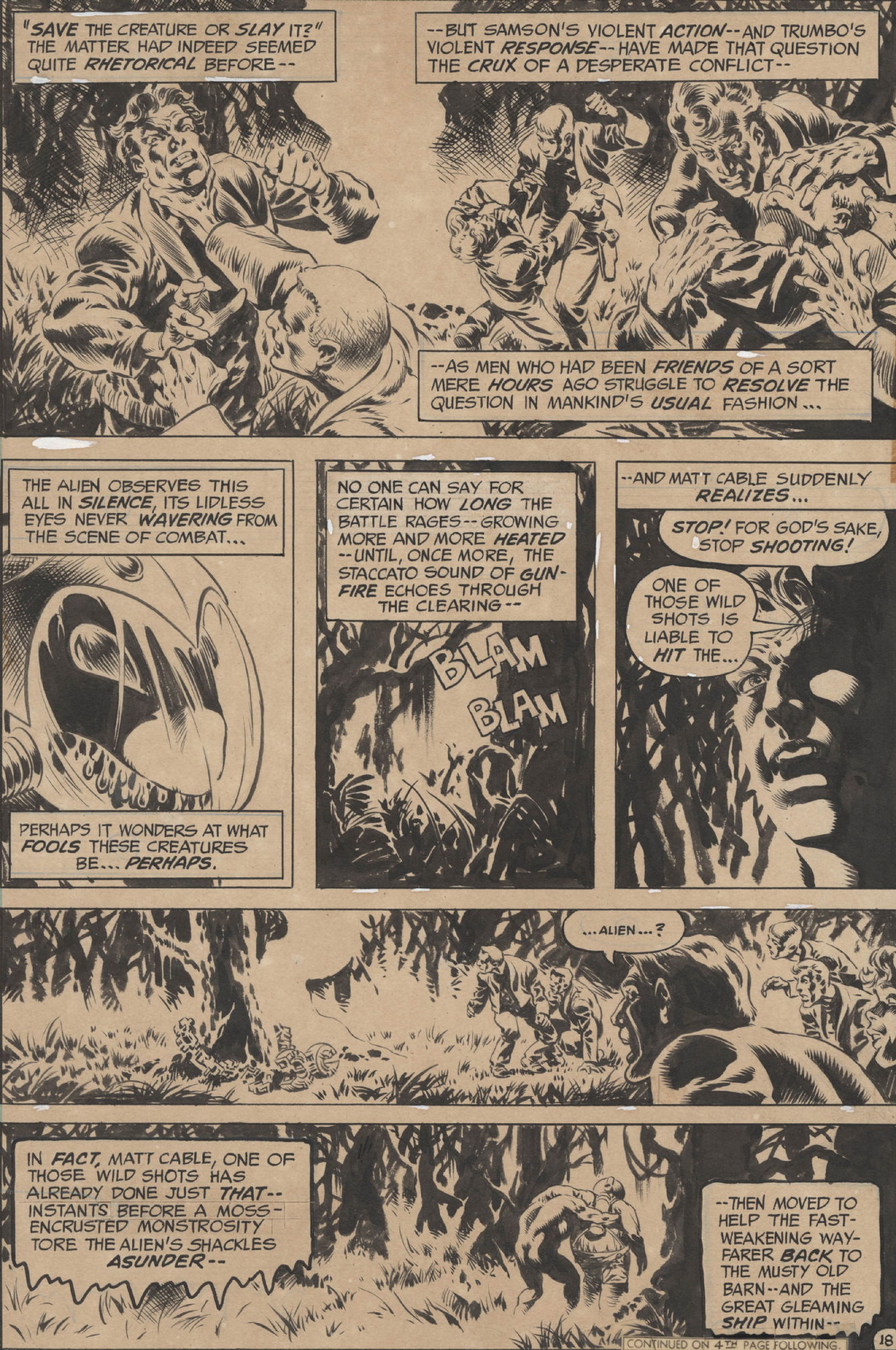 BERNIE WRIGHTSON SWAMP THING #9 (1974; INKS BY JEFF JONES) , in ...