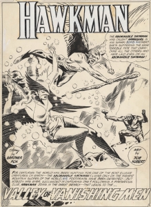 JOE KUBERT BRAVE AND THE BOLD #35 PAGE 1 TITLE SPLASH (1961, 'TWICE-UP' SECOND APPEARANCE OF  THE SILVER AGE HAWKMAN AND HAWKGIRL!) Comic Art