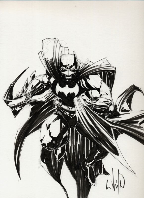 Batman, in Jason Peng's Original Batman Art Comic Art Gallery Room