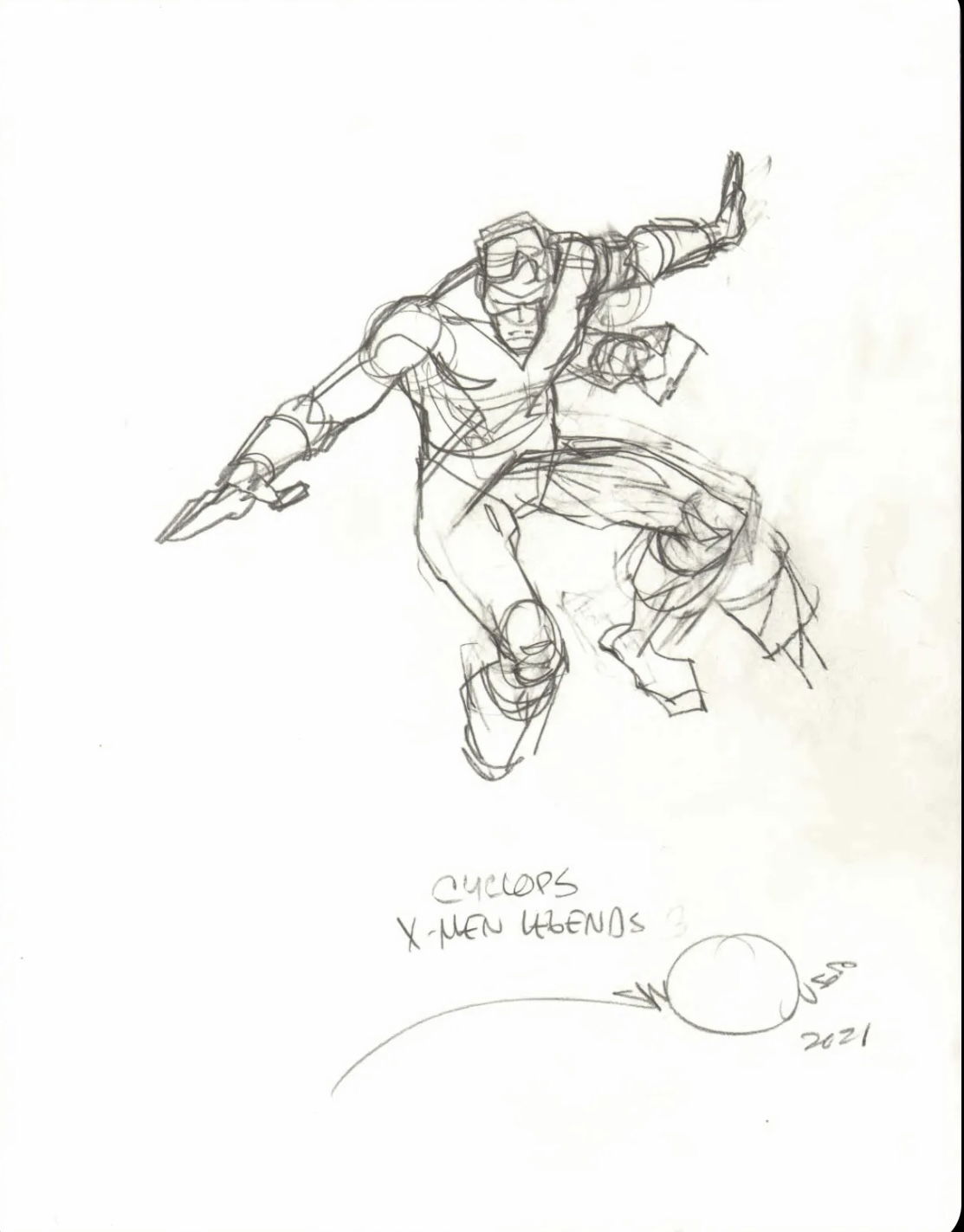 Cyclops   X-factor Pencil Prelim Sketch By Walt Simonson, In João 