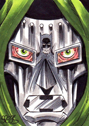 Dr Doom vs Batman by Mark Spears, in Mark Spears's Sketch Cards Comic Art  Gallery Room