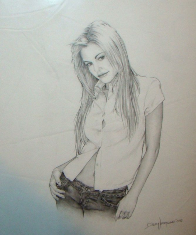 Bad Girl drawing Drawing by John Harding - Pixels
