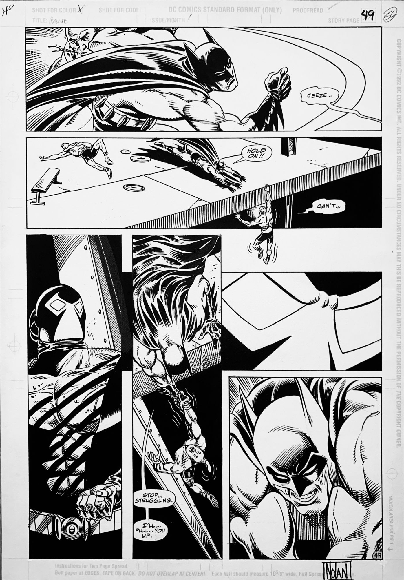 Batman Vengeance of Bane #1 pg 49 - 1st appearance of Bane, in Xatari @'s  DC - First Appearance Interiors Comic Art Gallery Room