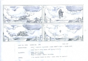 Empire Strikes Back Slave 1 Launching From Cloud City Storyboard Comic Art