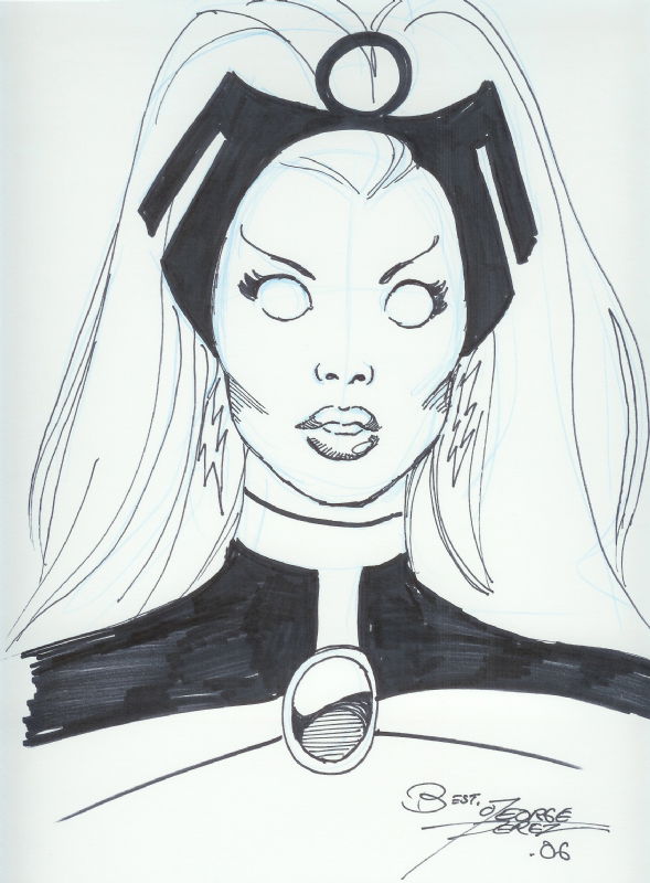 Storm - George Perez, in Fifi C.'s X-Men sketches Comic Art Gallery Room