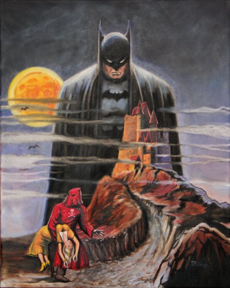 Batman cover recreation mashup painting , in The Batfan's Batman Pieces ...