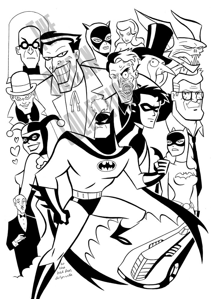Batman Collage, in The Batfan's Multiple Batfamily characters (batman,robin,batgirl  together) Comic Art Gallery Room