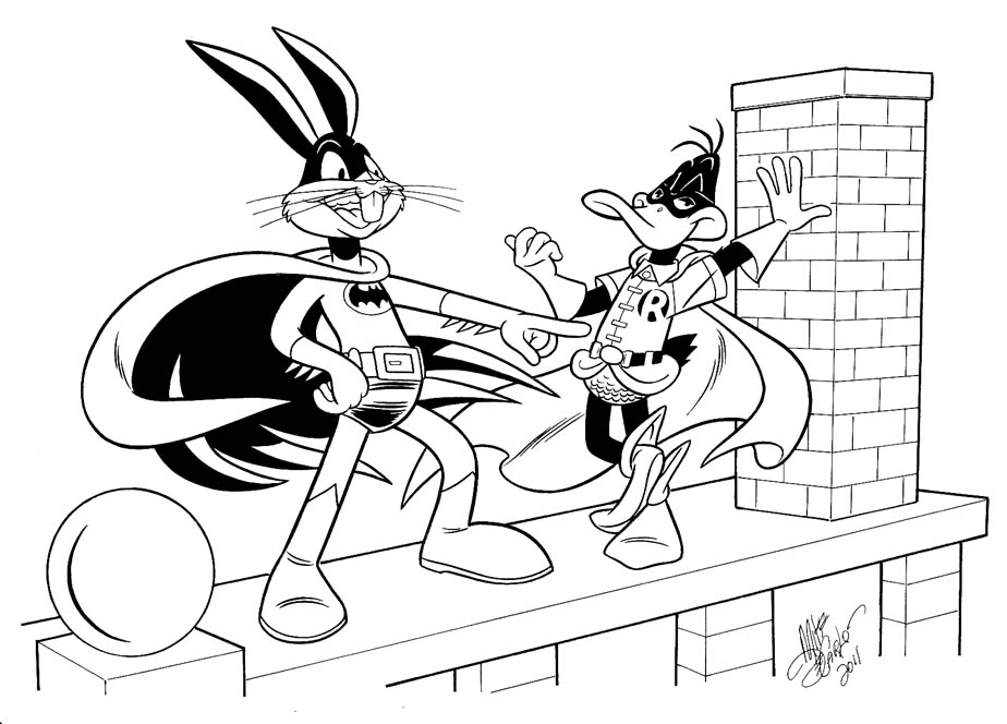 Bugs Bunny and Daffy Duck as Batman and Robin by Mike Decarlo, in The  Batfan's Other comic/cartoon characters dressed up as Batman characters  Comic Art Gallery Room