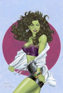 She Hulk #43 Cover repaint  by Lucas Troya after John Byrne , Comic Art