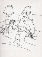 Homer Simpson Doesn't Wear Khakis T-Shirt Art (Bill Morrison) Comic Art