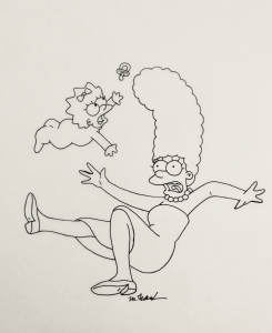 Simpsons Season 1 DVD Disc Inlay Art- Marge/Maggie (Robert Oliver & Marilyn Frandsen) FOR SALE/TRADE Comic Art