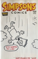 Simpsons Comics #230 Sketch Cover- Bart Simpson (Matt Groening) Comic Art