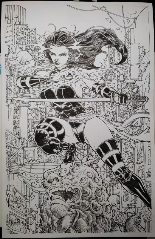 Psylocke Of The X Men By Harvey Tolibao In Metal Chris S My Stuff Comic Art Gallery Room