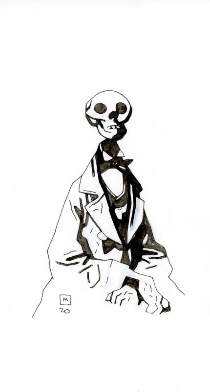 Skeleton Head Sketch, in Joel B's Hellboy Comic Art Gallery Room