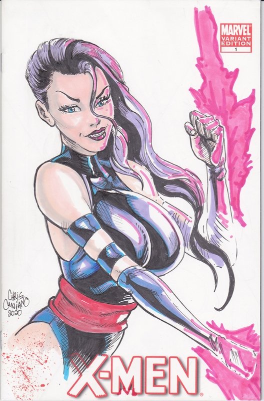 X-Men 1 Psylocke Original Sketch Cover Art , in Christopher