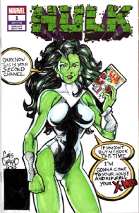 She Hulk Sketch Cover Art John Byrne Homage Comic Art
