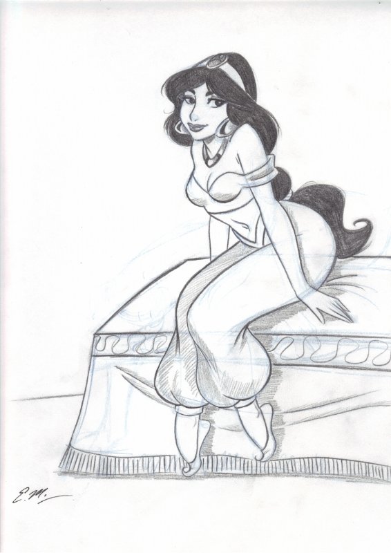 Jasmine from Disneys Aladdin Coloring Page  Easy Drawing Guides