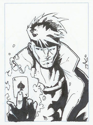 Gambit Sketch Card by Jose Jaro, in Rhonda H.'s Heroes Con '07 Sketch ...