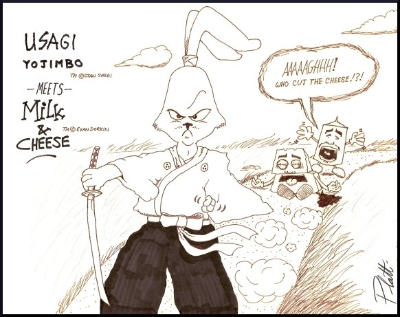 Usagi Yojimbo meets Milk & Cheese Comic Art