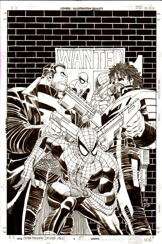 JOHN ROMITA JR SPIDER-MAN #89 COVER (PUNISHER & SHOTGUN), in Y M's John  Romita Jr Spiderman Gallery Comic Art Gallery Room