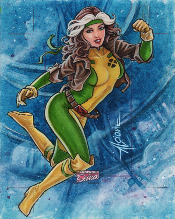 Dangerous Divas 2 Rogue Sketch Card by Alcione Silva, in Elaine Perna's ...