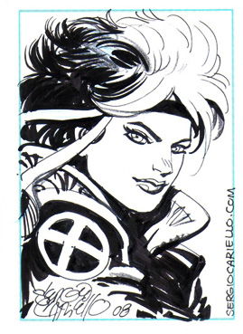 Original Rogue Sketch Card by Sergio Cariello, in Elaine Perna's Rogue ...