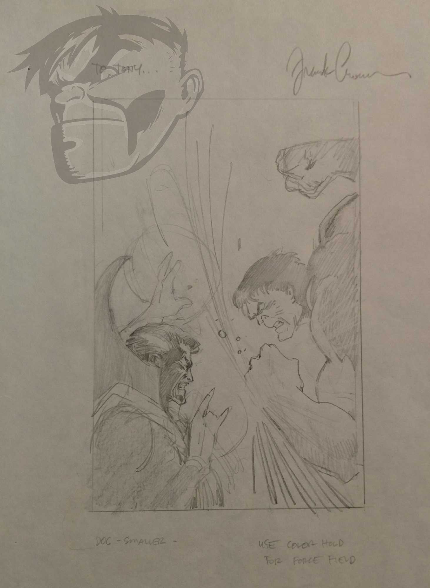 Hulk 299 cover prelim with Doctor Strange by Frank Cirocco Comic Art