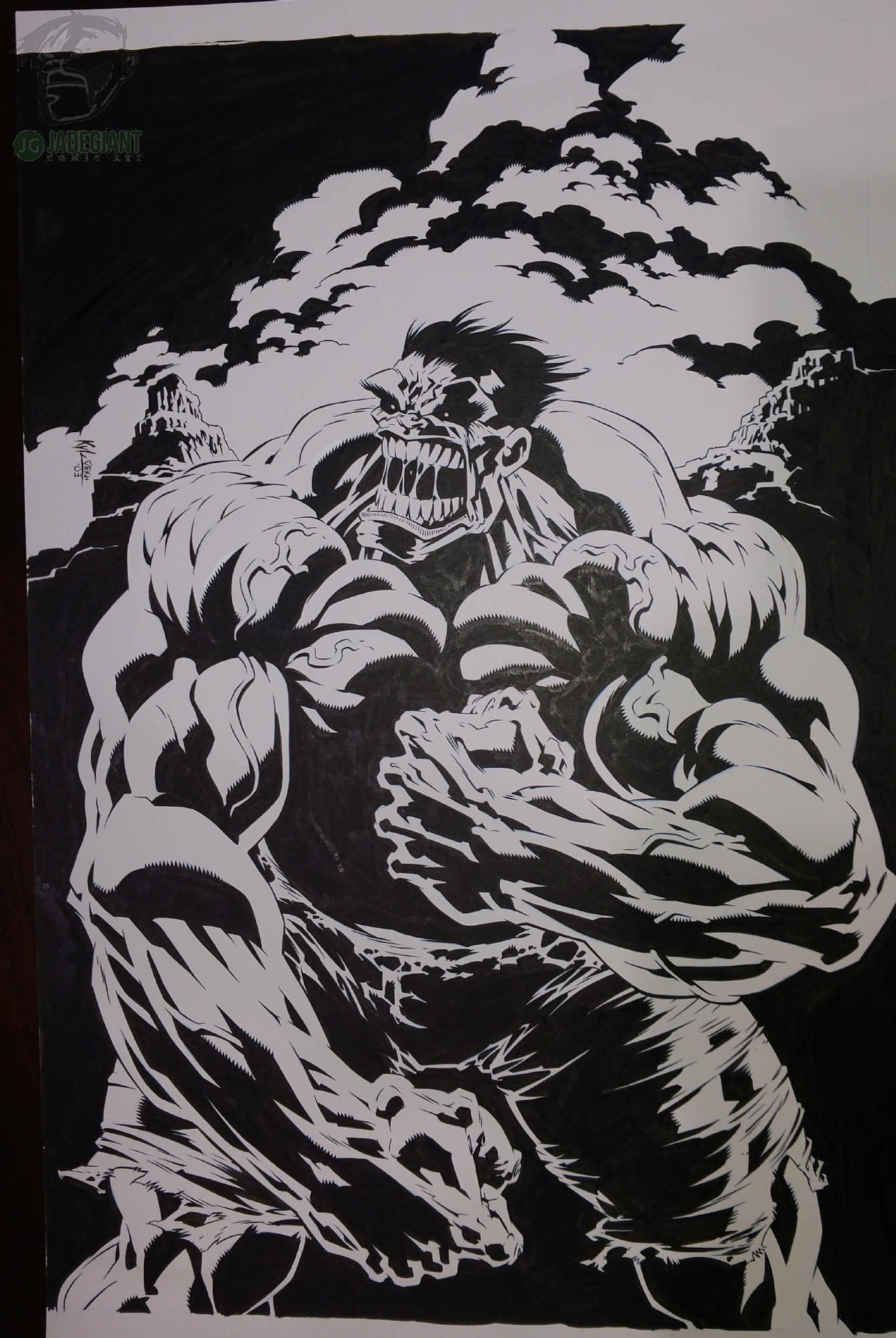 Kyle Hotz Hulk commission Comic Art