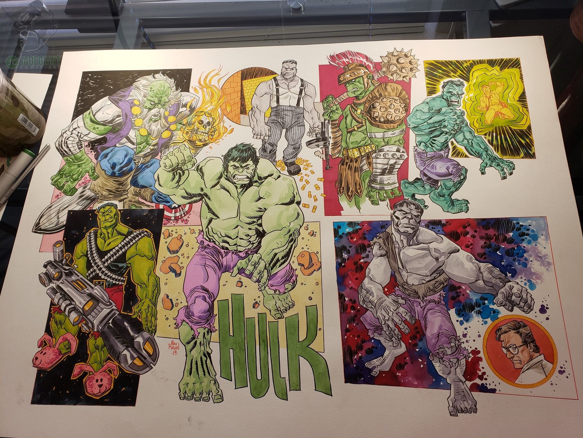 Alex Piegel commission Hulk Maestro Fixit Planet Hulk Immortal Hulk Kirby Comic Art