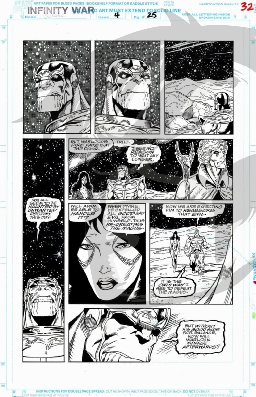 The Infinity War issue 4 page 25 by Starlin and Lim - Thanos, Warlock, and Gamora! Comic Art