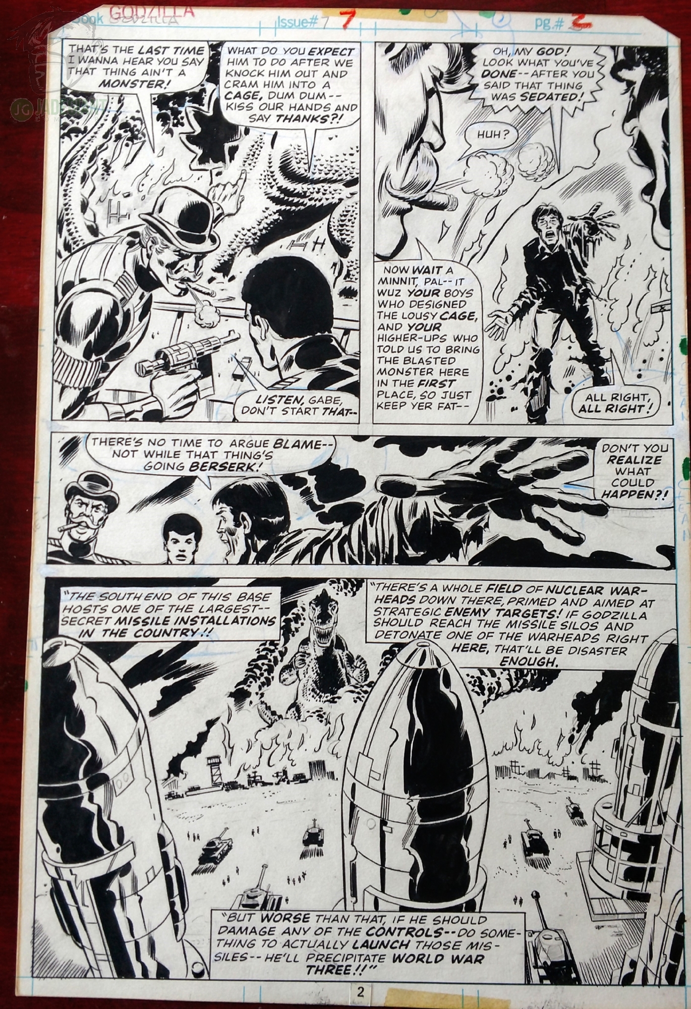 1978 Godzilla King of the Monsters Issue 7 Page 2 by Herb Trimpe Comic Art