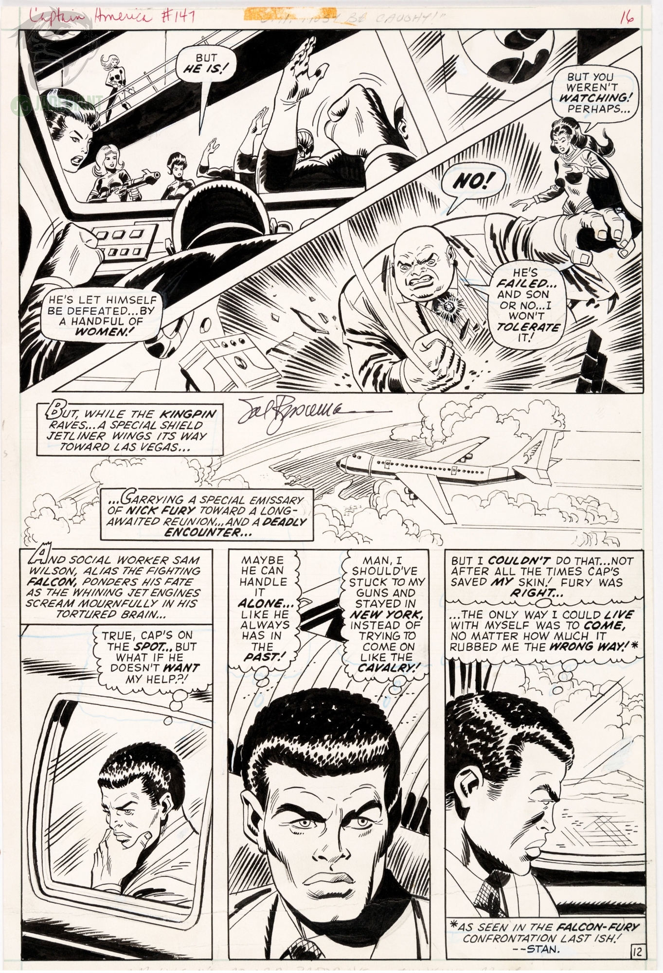 1972 Captain America 147 page 12 by Sal Buscema Comic Art
