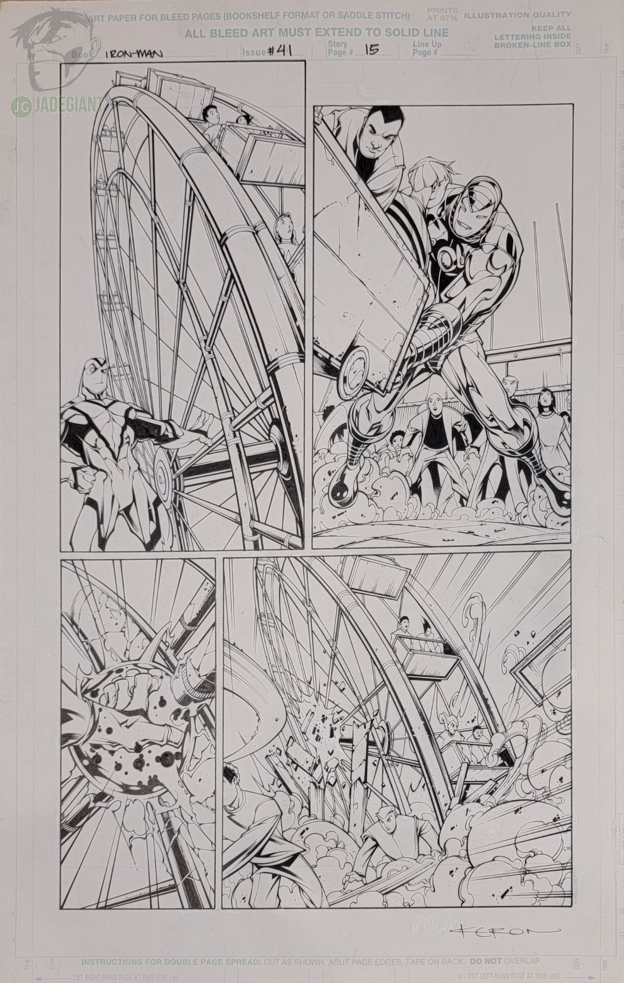 2001 Iron Man vol 3 issue 41 page 15 by Keron Grant Comic Art