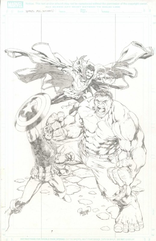 2011 Marvel Adventures Super Heroes Captain America issue 21 cover, Cap, Hulk, and Doc by Carlo Pagulayan Comic Art