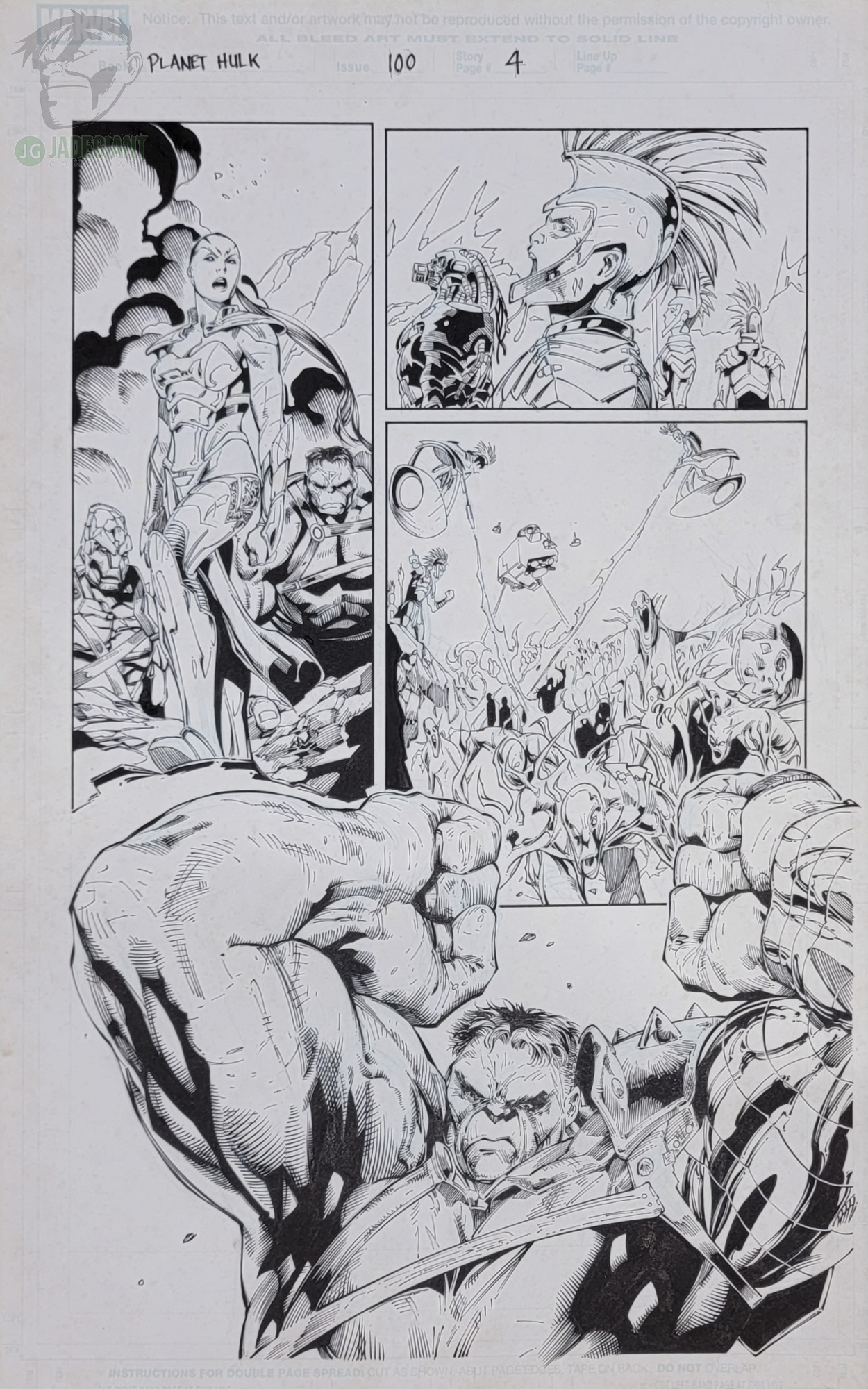 2007 Incredible Hulk Vol 2 Issue 100 page 4 Planet Hulk Carlo Pagulayan Comic Art