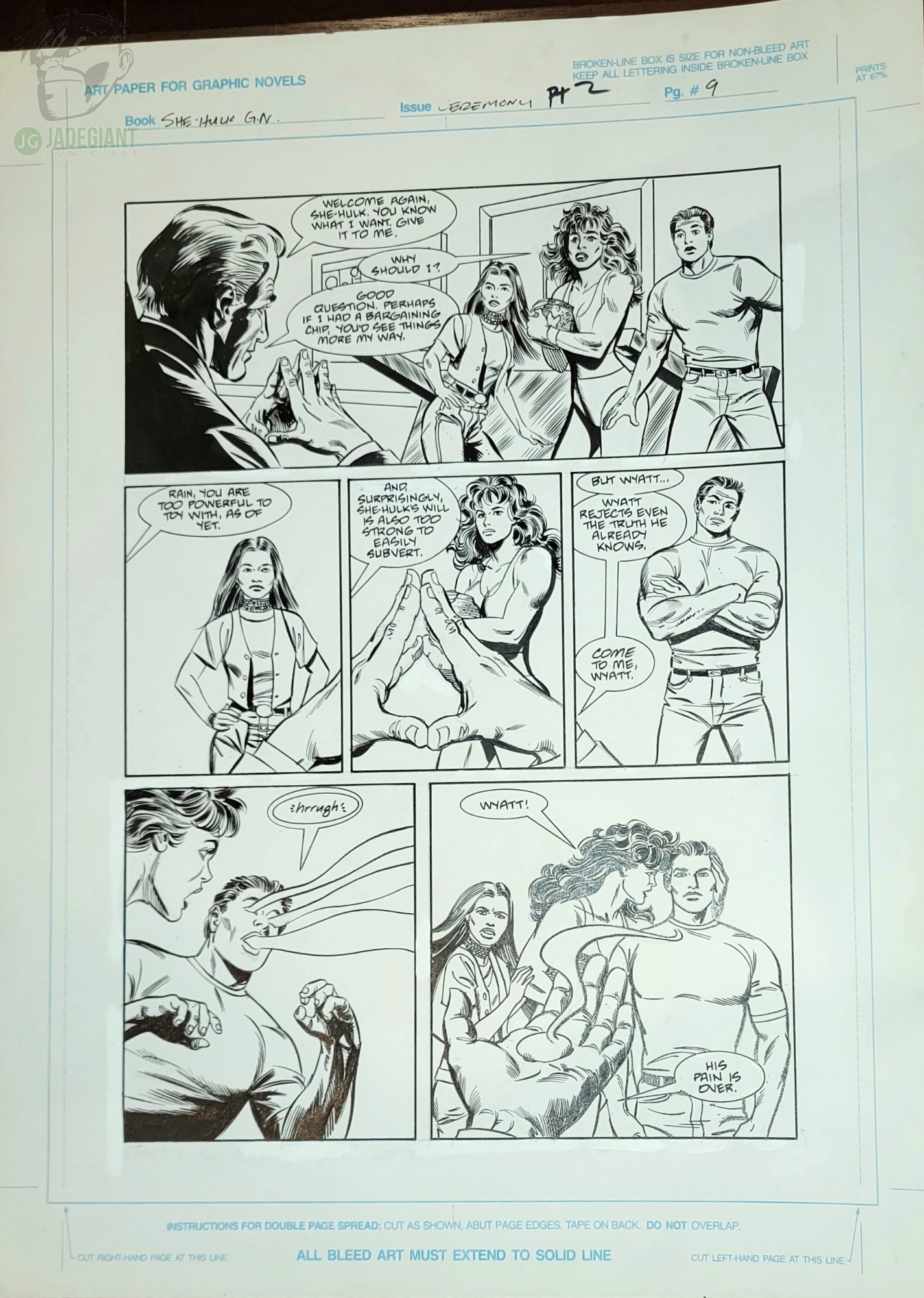 1990 She Hulk Ceremony Graphic Novel Vol 1 #2 page 9 by June Brigman and Stan Drake Comic Art