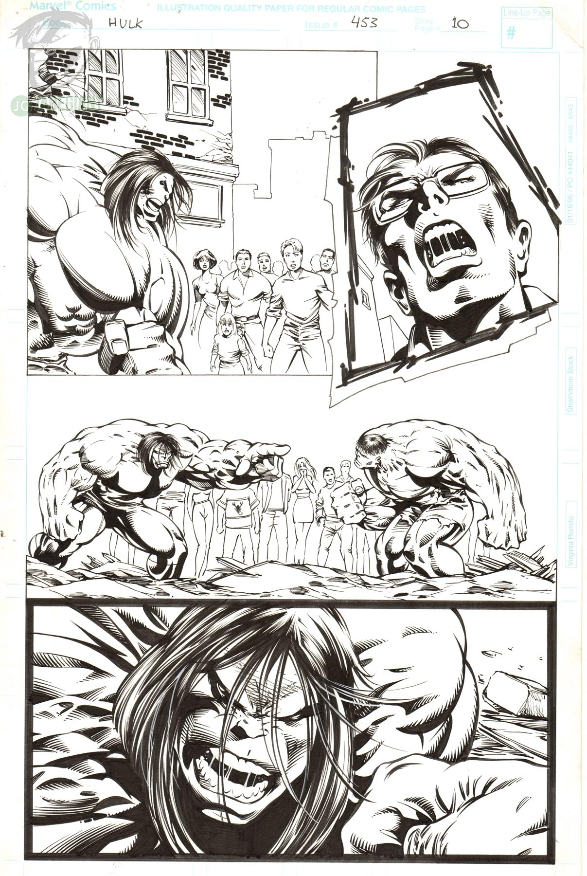 1997 Incredible Hulk 453 page 10 by Mike Deodato Comic Art