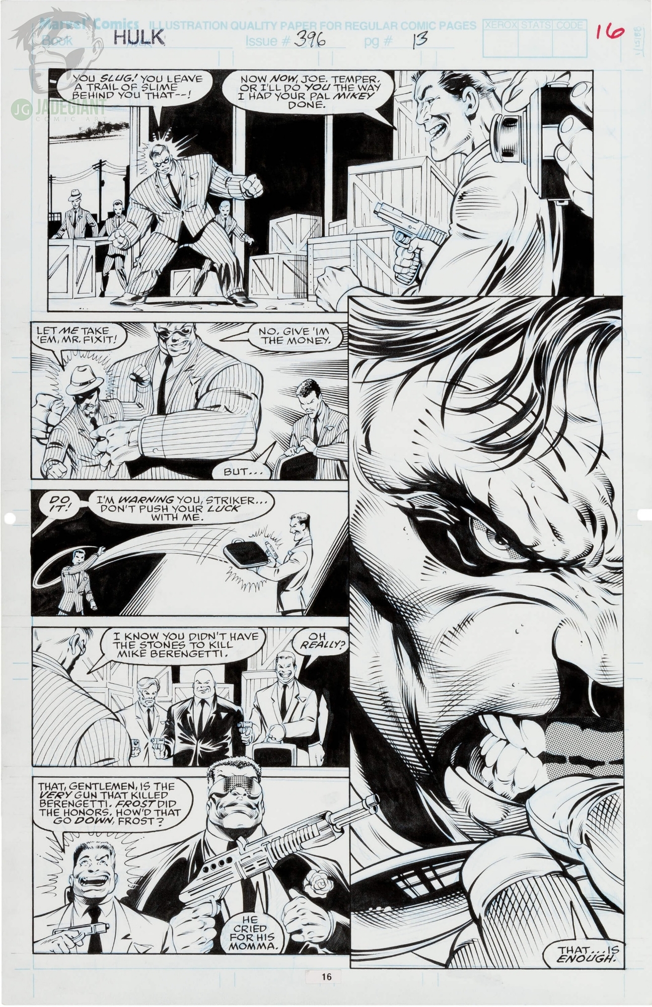1992 Incredible Hulk issue 396 page 13 by Dale Keown and Mark Farmer Comic Art