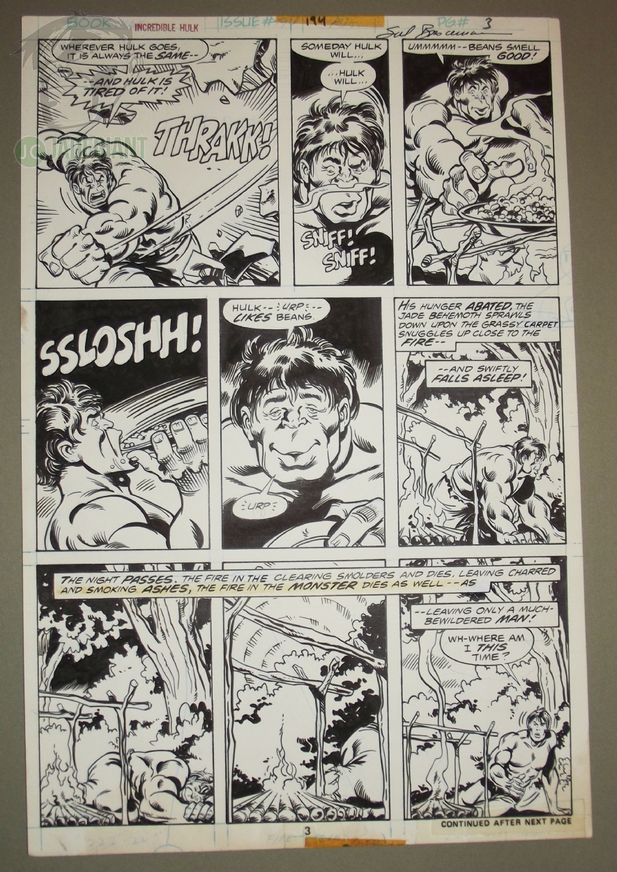 1975 Incredible Hulk issue 194 page 3 by Sal Buscema and Joe Staton Comic Art